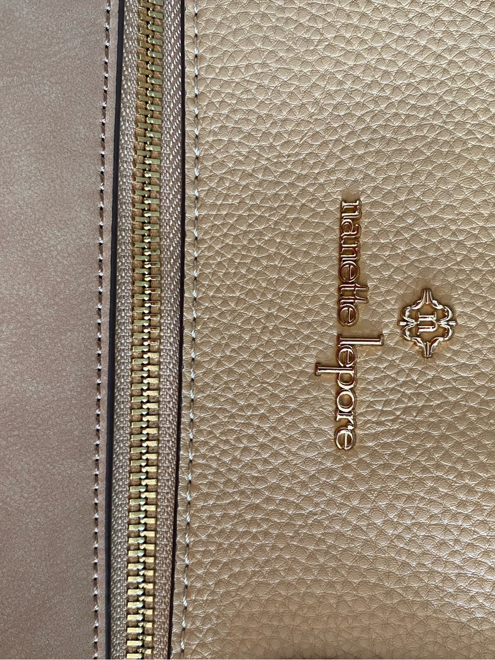 Nanette Lepore Beige Two-Tone Tote with Faux Suede - Picture 5 of 12
